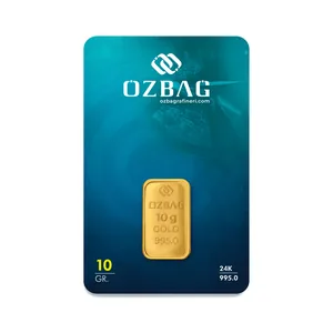 Görsel 1: Özbağ 10 gram külçe altın, kartela ön yüzü