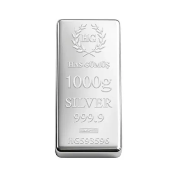 HG Has Gümüş 1000 gram külçe gümüş, ön yüz