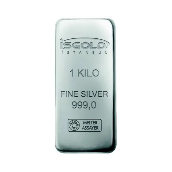 İsgold 1000 gram külçe gümüş, ön yüz